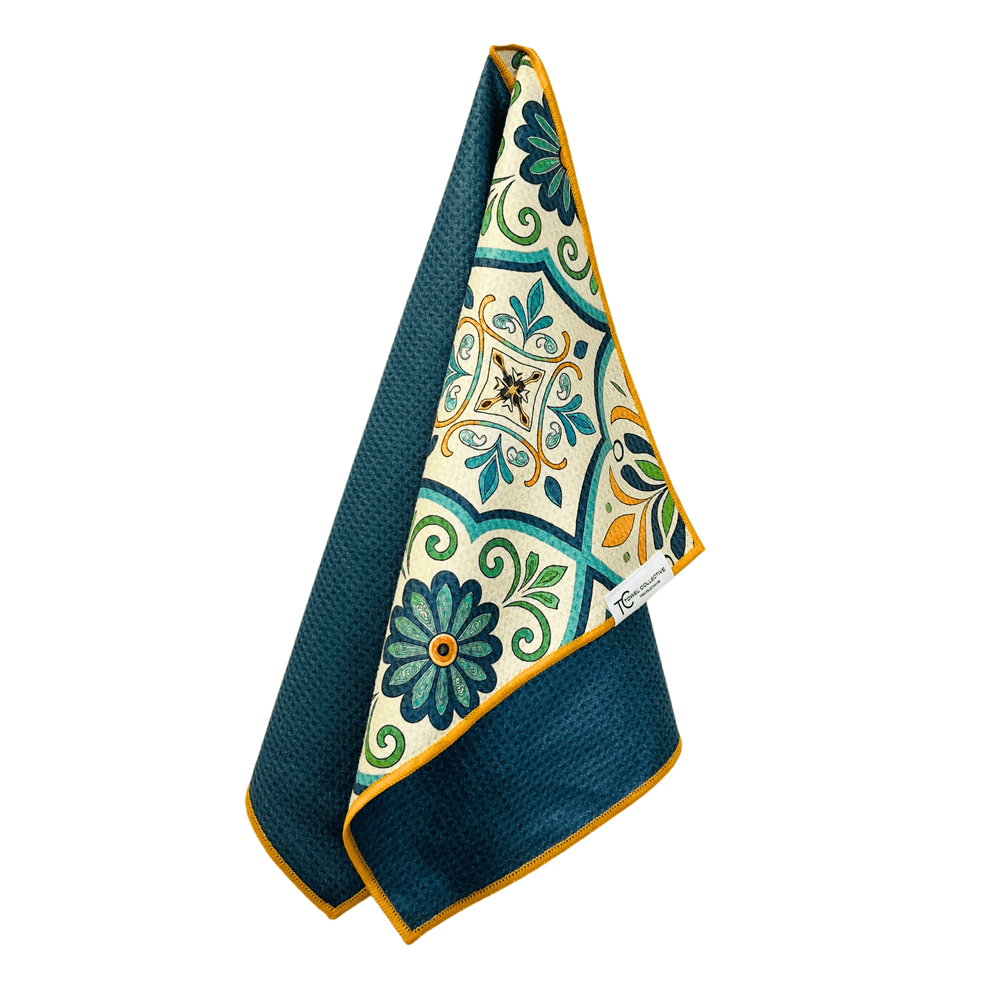 Turquoise Tile | Waffle Weave Microfiber Towels Kitchen & Bath Hand Towels Reversible Hand Towel | Towel Collective | Cody, WY