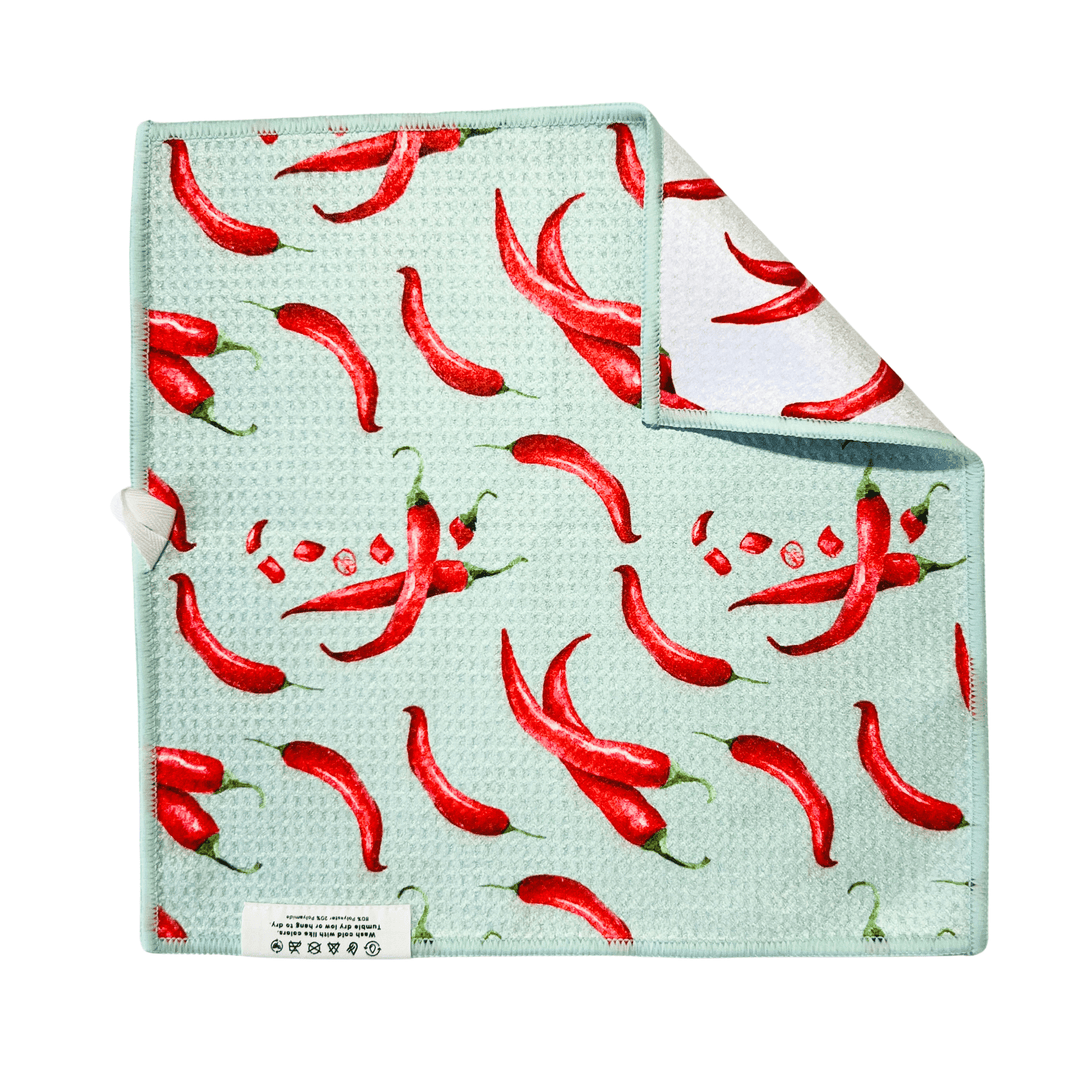 Hot Stuff! Peppers | Waffle Weave Microfiber Towels Kitchen & Bath Hand Towels Reversible Hand Towel | Towel Collective | Cody, WY