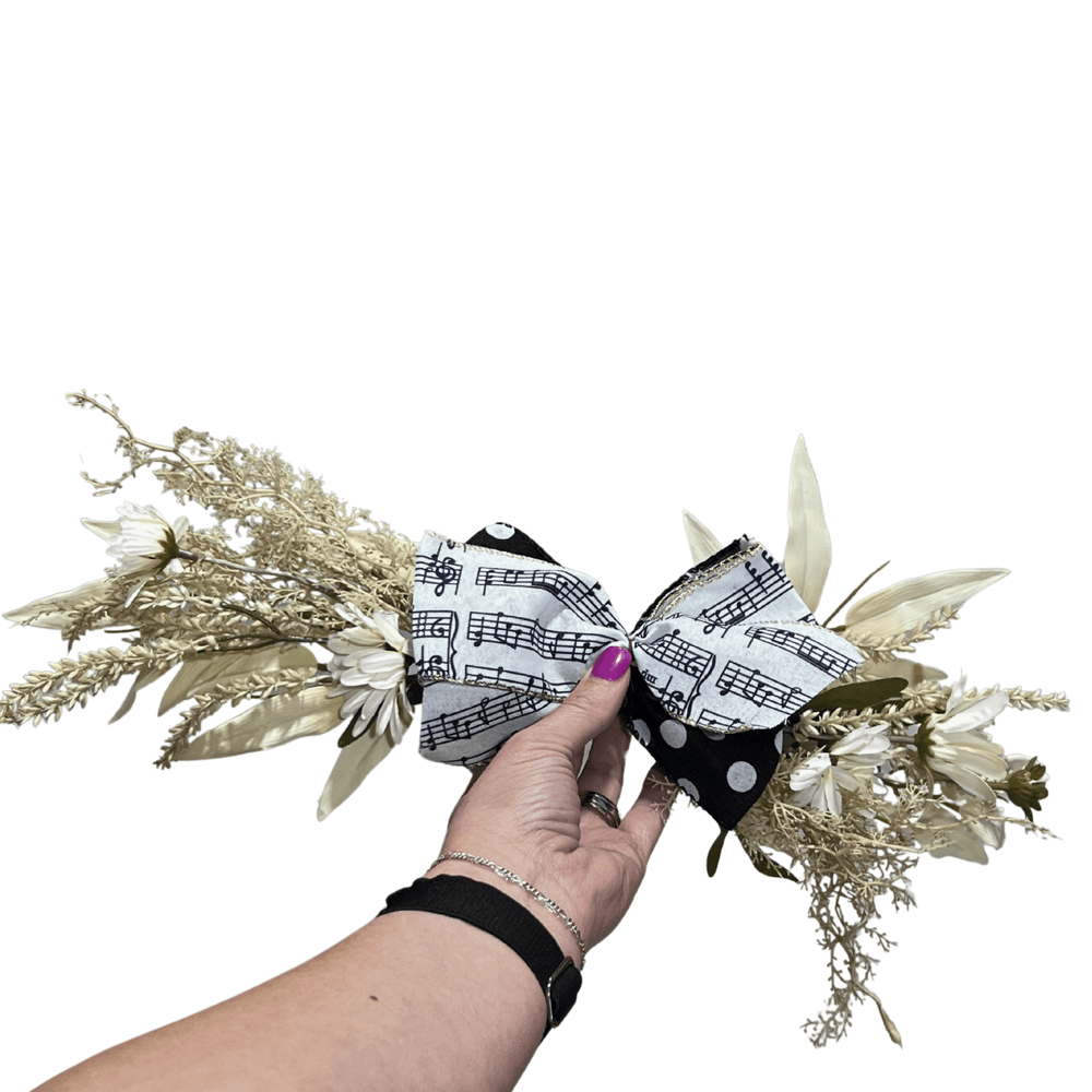 14" Musical Note Wreath Floral Accent | Bulk Buy Decor Reversible Hand Towel | Towel Collective | Cody, WY