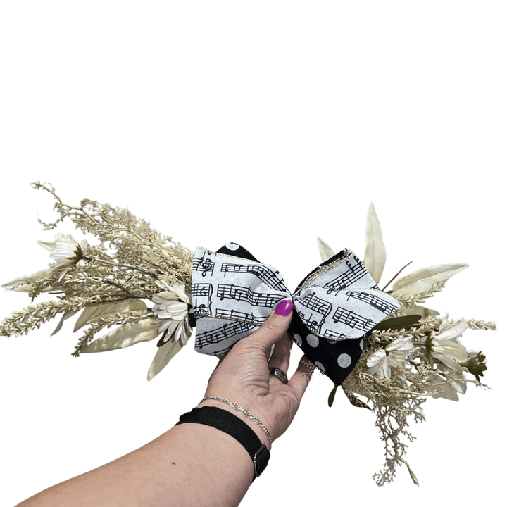 14" Musical Note Wreath Floral Accent | Bulk Buy Decor Reversible Hand Towel | Towel Collective | Cody, WY