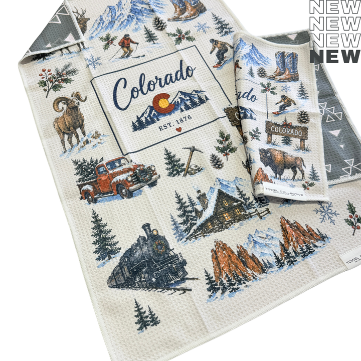 Colorado Winter | Waffle Weave Microfiber Towels Kitchen & Bath