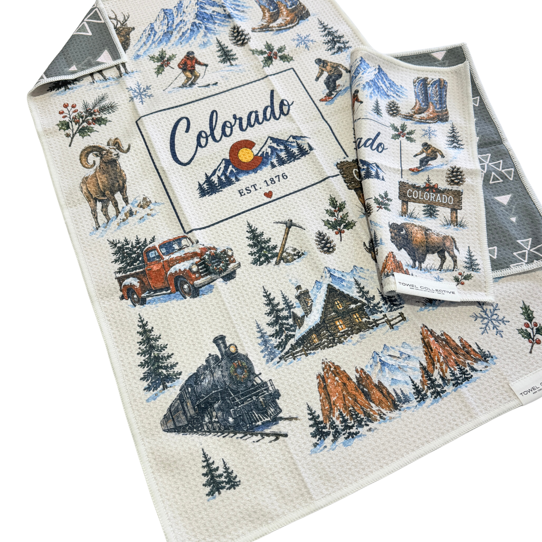Colorado Winter | Waffle Weave Microfiber Towels Kitchen & Bath