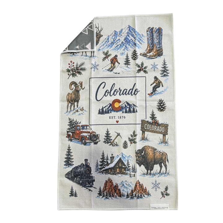 Colorado Winter | Waffle Weave Microfiber Towels Kitchen & Bath