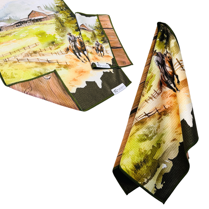 Ranch Ride | Waffle Weave Microfiber Towels Kitchen & Bath Hand Towels Reversible Hand Towel | Towel Collective | Cody, WY