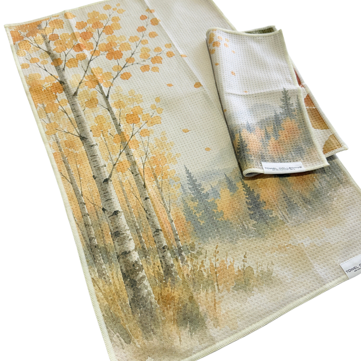Falling Aspen | Waffle Weave Microfiber Towels Kitchen & Bath