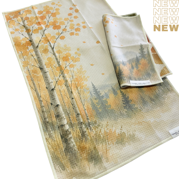 Falling Aspen | Waffle Weave Microfiber Towels Kitchen & Bath