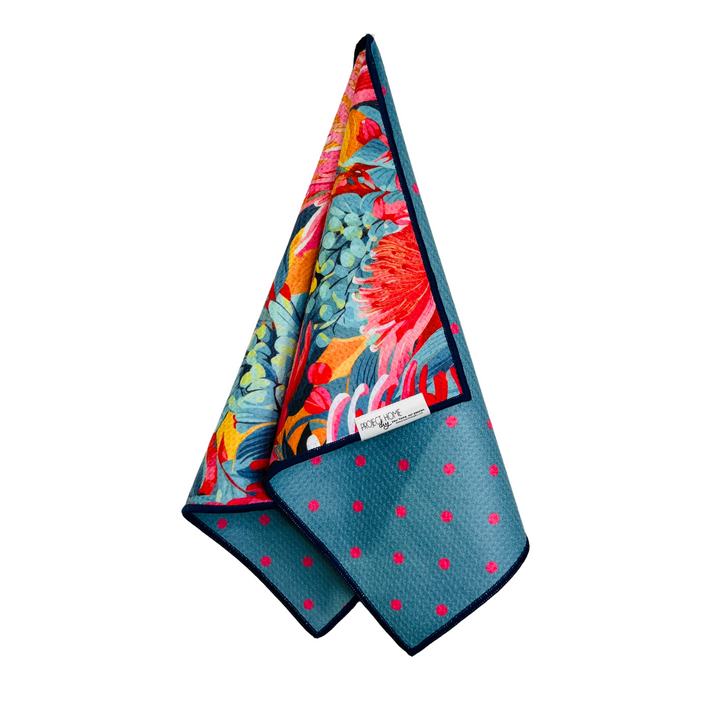 Flower Polka | Waffle Weave Microfiber Towels Kitchen & Bath Hand Towels Reversible Hand Towel | Towel Collective | Cody, WY