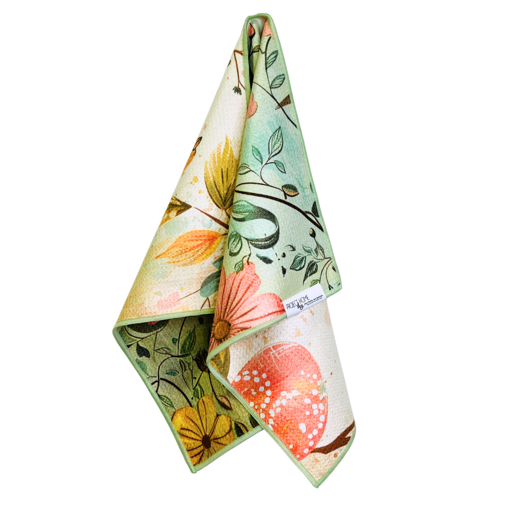 Springtime Birds | Waffle Weave Microfiber Towels Kitchen & Bath Hand Towels Reversible Hand Towel | Towel Collective | Cody, WY