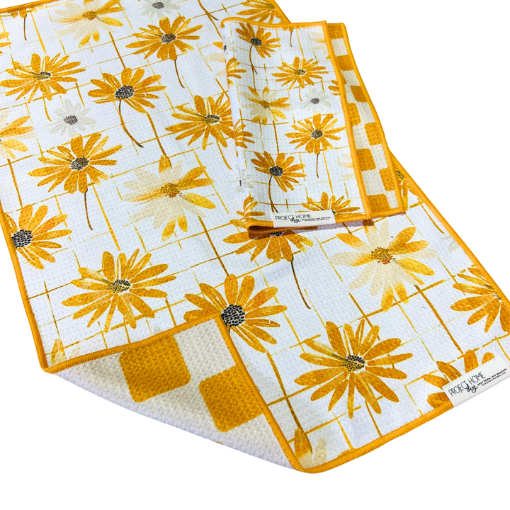 Daisy Picnic | Waffle Weave Microfiber Towels Kitchen & Bath Hand Towels Reversible Hand Towel | Towel Collective | Cody, WY