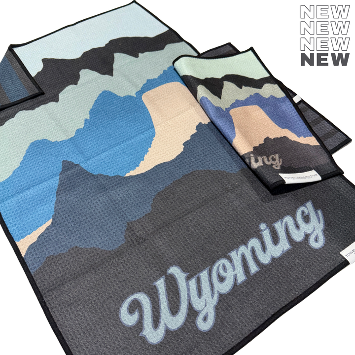 Cowboy State Skyline | Waffle Weave Microfiber Towels Kitchen & Bath
