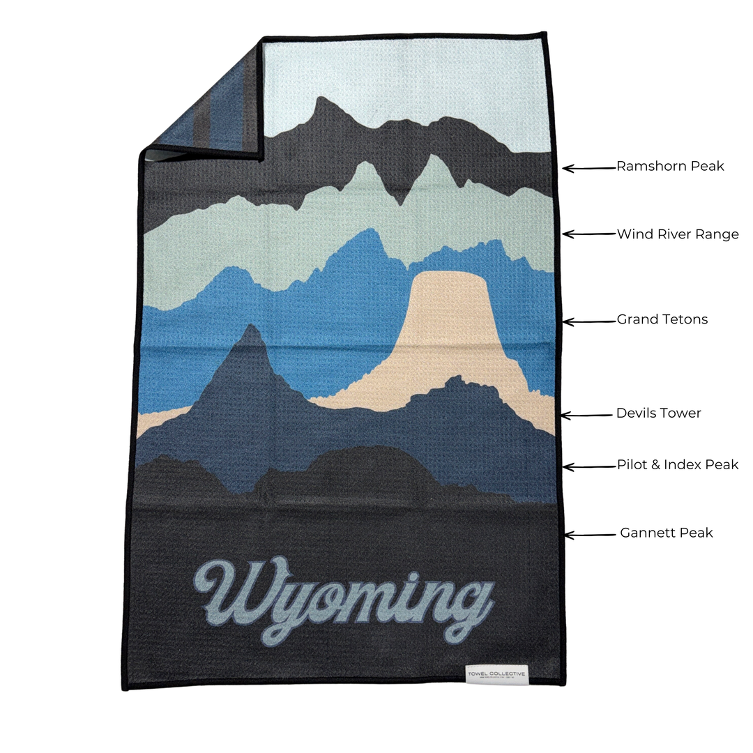 Cowboy State Skyline | Waffle Weave Microfiber Towels Kitchen & Bath
