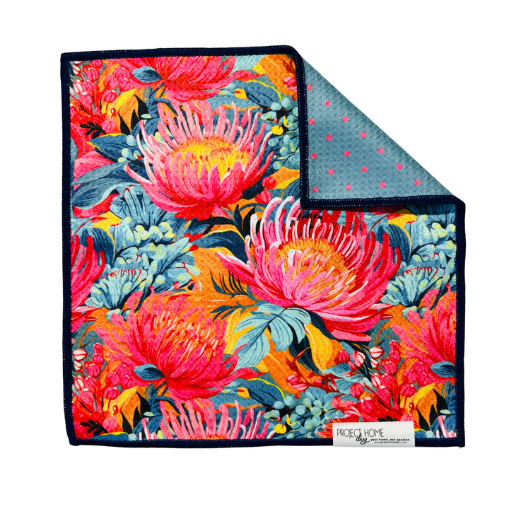 Flower Polka | Waffle Weave Microfiber Towels Kitchen & Bath Hand Towels Reversible Hand Towel | Towel Collective | Cody, WY