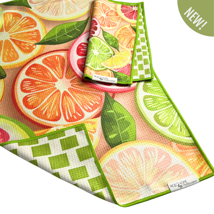 Citrus Summer | Waffle Weave Microfiber Towels Kitchen & Bath Hand Towels Reversible Hand Towel | Towel Collective | Cody, WY