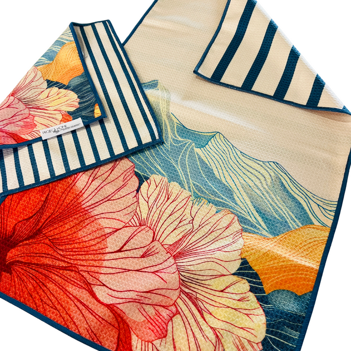 Japanese Mountain | Waffle Weave Microfiber Towels Kitchen & Bath Hand Towels Reversible Hand Towel | Towel Collective | Cody, WY