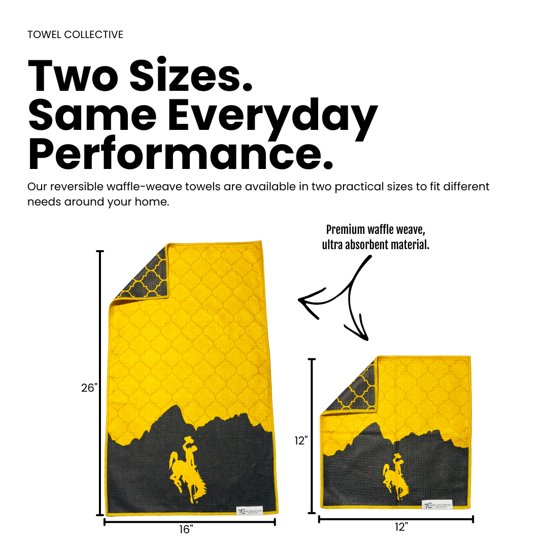 Home of the Brown & Gold | Waffle Weave Microfiber Towels Kitchen & Bath Hand Towels Reversible Hand Towel | Towel Collective | Cody, WY