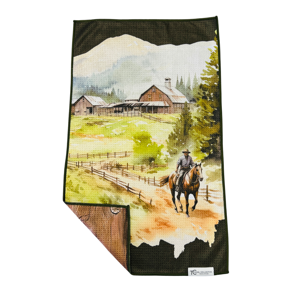 Ranch Ride | Waffle Weave Microfiber Towels Kitchen & Bath Hand Towels Reversible Hand Towel | Towel Collective | Cody, WY