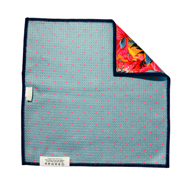 Flower Polka | Waffle Weave Microfiber Towels Kitchen & Bath Hand Towels Reversible Hand Towel | Towel Collective | Cody, WY