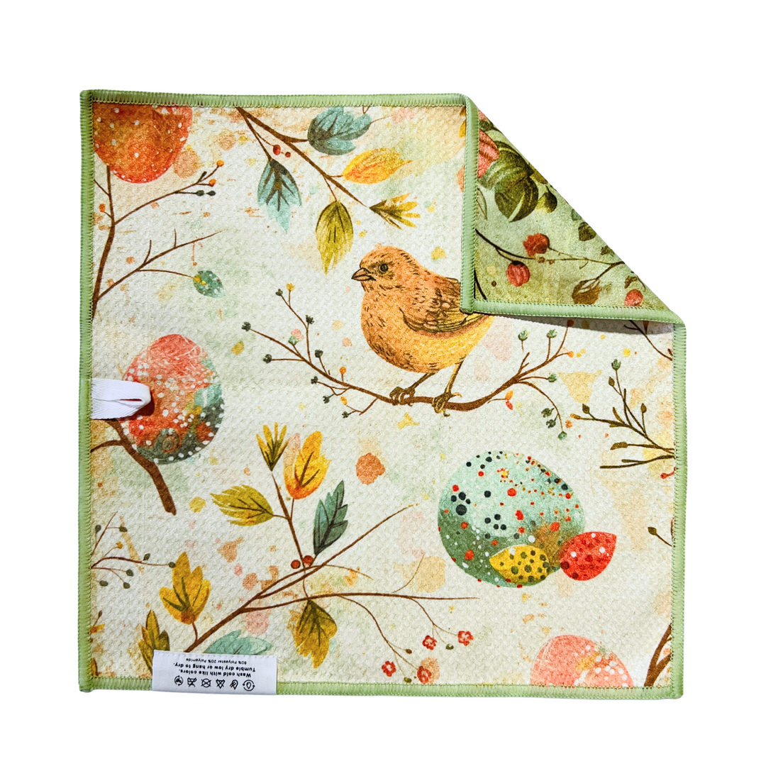 Springtime Birds | Waffle Weave Microfiber Towels Kitchen & Bath Hand Towels Reversible Hand Towel | Towel Collective | Cody, WY