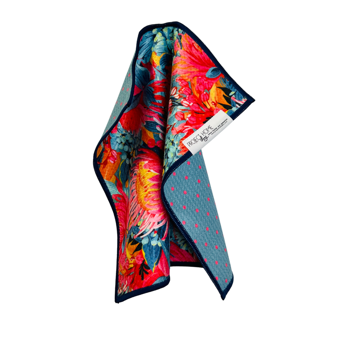 Flower Polka | Waffle Weave Microfiber Towels Kitchen & Bath Hand Towels Reversible Hand Towel | Towel Collective | Cody, WY