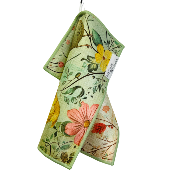 Springtime Birds | Waffle Weave Microfiber Towels Kitchen & Bath Hand Towels Reversible Hand Towel | Towel Collective | Cody, WY