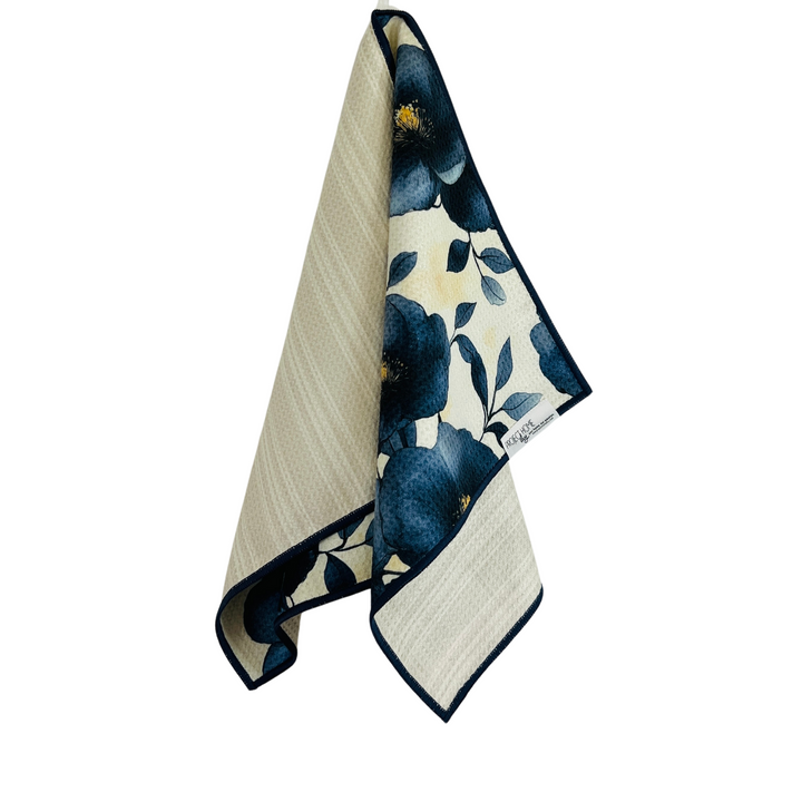 Black Floral | Waffle Weave Microfiber Towels Kitchen & Bath Hand Towels Reversible Hand Towel | Towel Collective | Cody, WY