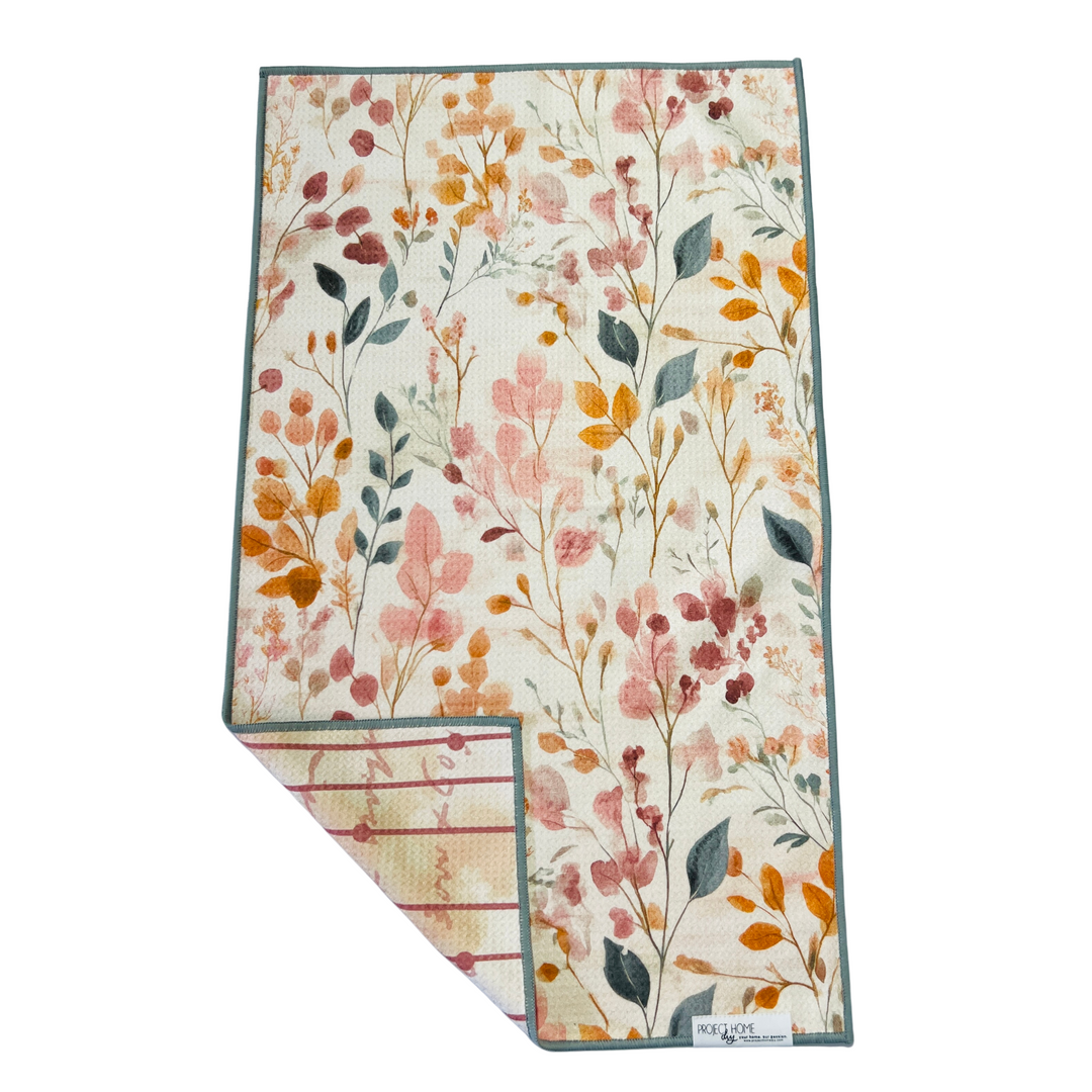 Vintage Floral | Waffle Weave Microfiber Towels Kitchen & Bath Hand Towels Reversible Hand Towel | Towel Collective | Cody, WY