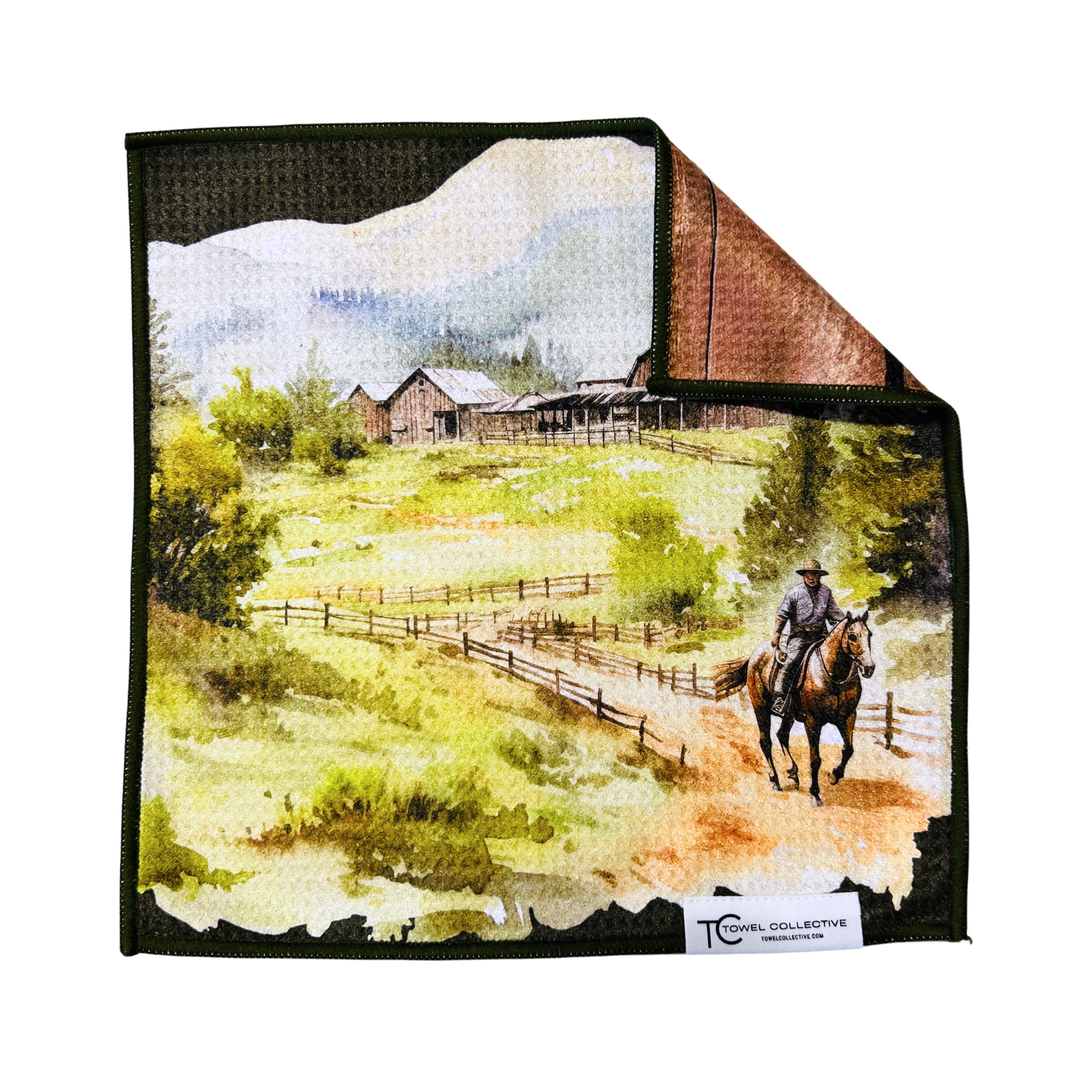 Ranch Ride | Waffle Weave Microfiber Towels Kitchen & Bath Hand Towels Reversible Hand Towel | Towel Collective | Cody, WY