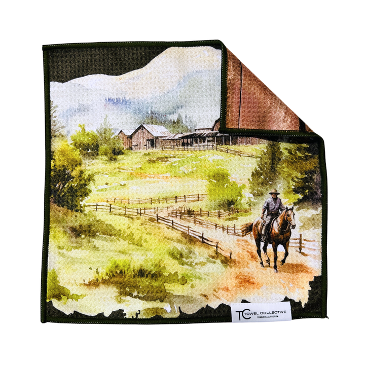 Ranch Ride | Waffle Weave Microfiber Towels Kitchen & Bath Hand Towels Reversible Hand Towel | Towel Collective | Cody, WY