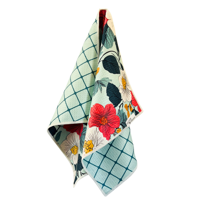 Lattice Garden | Waffle Weave Microfiber Towels Kitchen & Bath Hand Towels Reversible Hand Towel | Towel Collective | Cody, WY