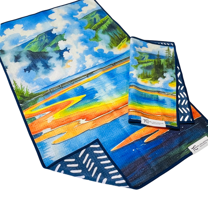 Grand Prismatic | Yellowstone Collection | Waffle Weave Microfiber Towels Kitchen & Bath Hand Towels Reversible Hand Towel | Towel Collective | Cody, WY