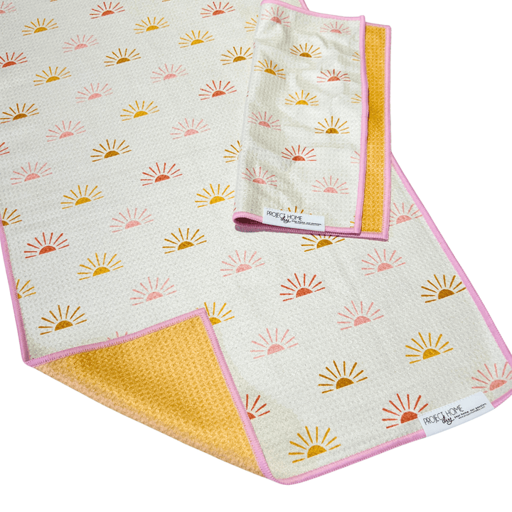 Retro Rays | Waffle Weave Microfiber Towels Kitchen & Bath Hand Towels Reversible Hand Towel | Towel Collective | Cody, WY