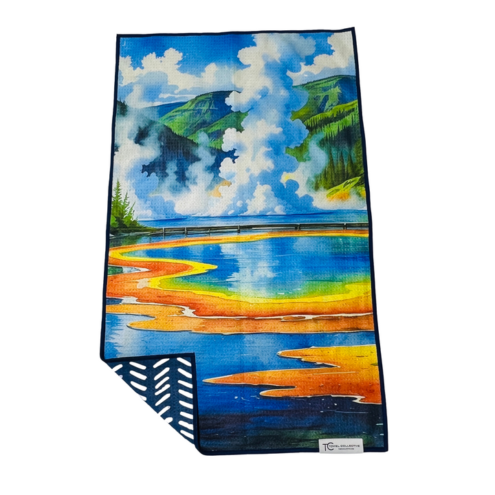 Grand Prismatic | Yellowstone Collection | Waffle Weave Microfiber Towels Kitchen & Bath Hand Towels Reversible Hand Towel | Towel Collective | Cody, WY
