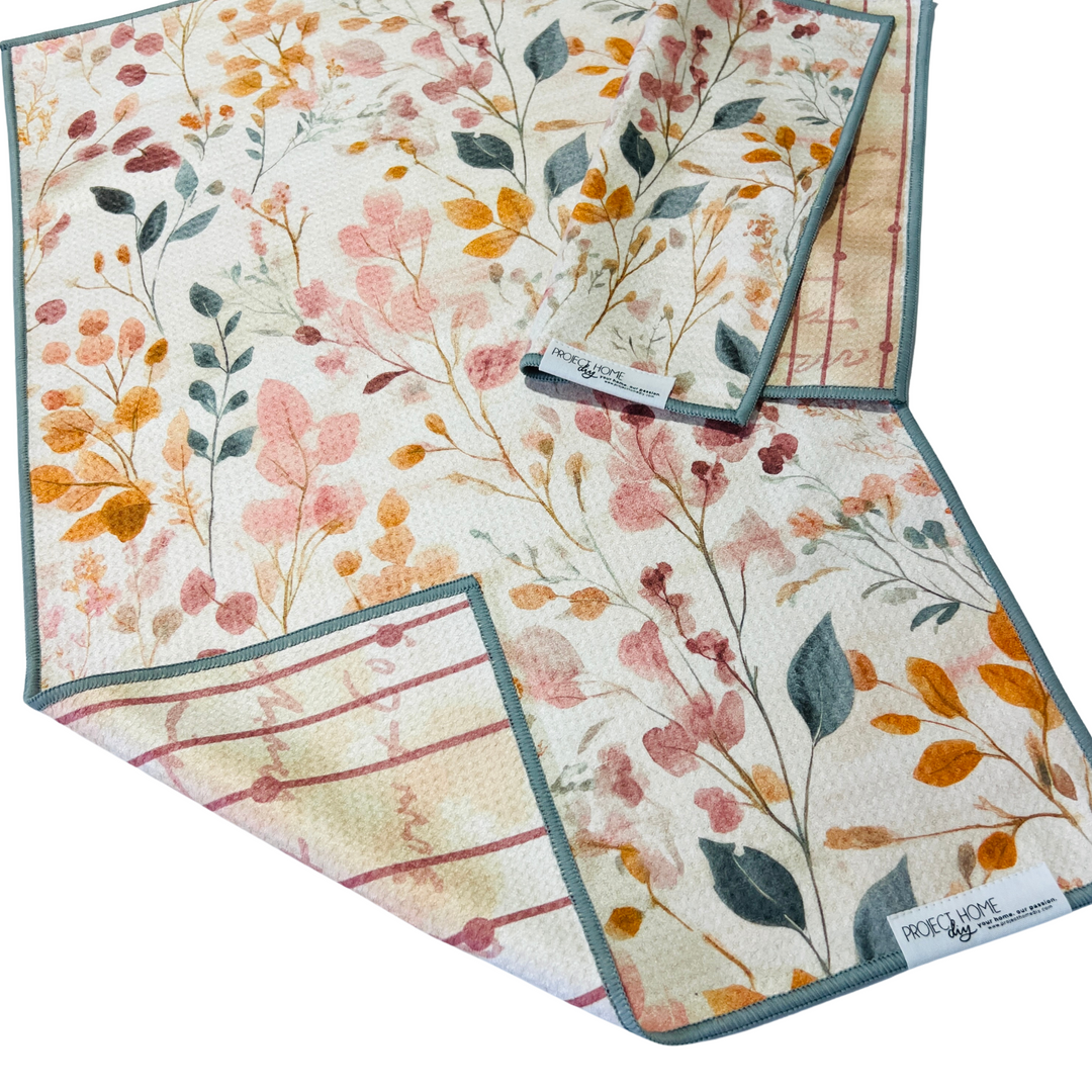 Vintage Floral | Waffle Weave Microfiber Towels Kitchen & Bath Hand Towels Reversible Hand Towel | Towel Collective | Cody, WY