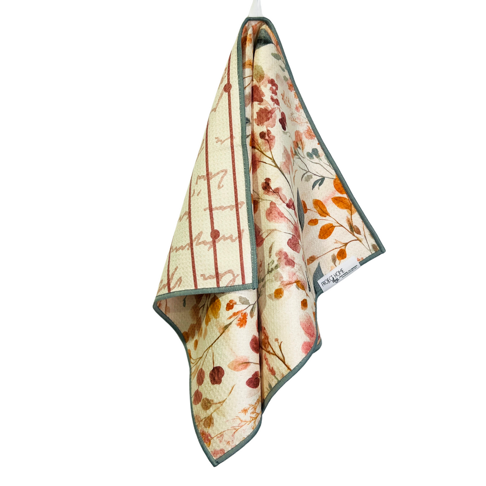 Vintage Floral | Waffle Weave Microfiber Towels Kitchen & Bath Hand Towels Reversible Hand Towel | Towel Collective | Cody, WY