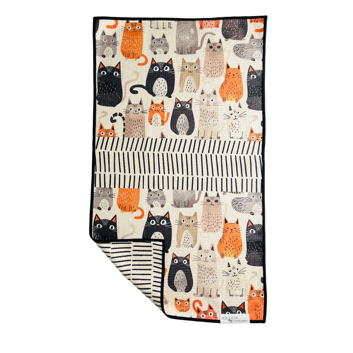 Cattitude | Waffle Weave Microfiber Towels Kitchen & Bath Hand Towels Reversible Hand Towel | Towel Collective | Cody, WY