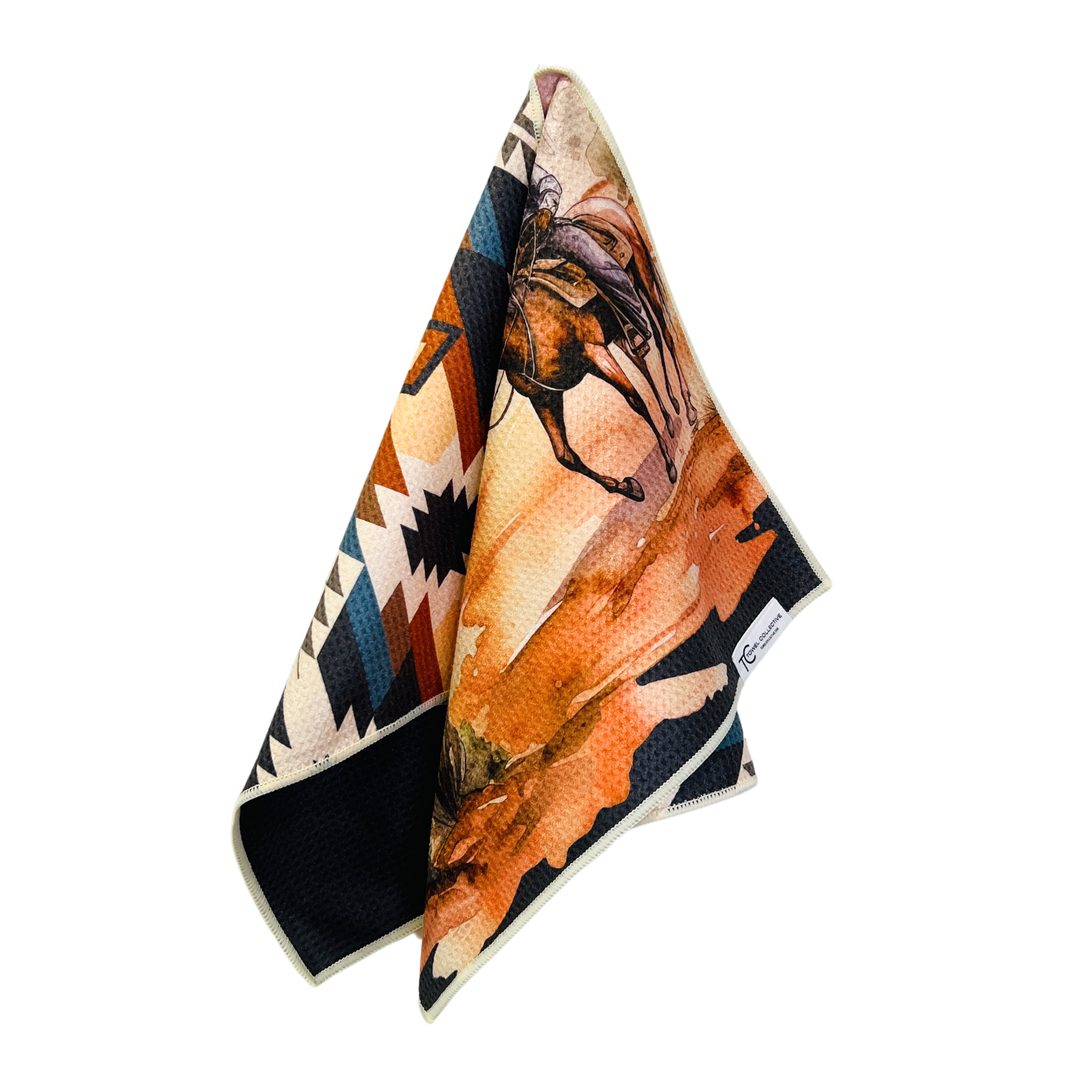 Desert Rider | Waffle Weave Microfiber Towels Kitchen & Bath Hand Towels Reversible Hand Towel | Towel Collective | Cody, WY