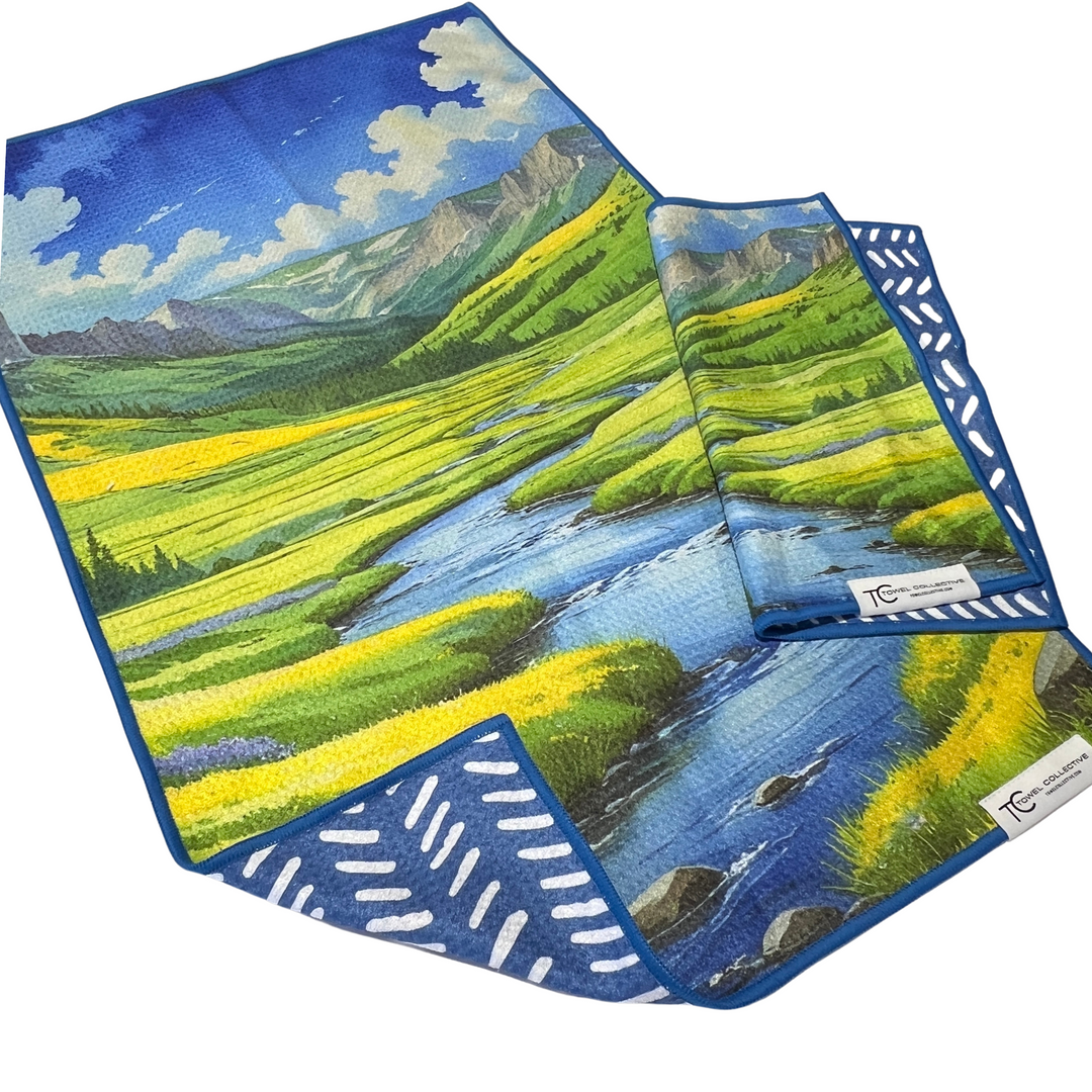 Hayden Valley | Yellowstone Collection | Waffle Weave Microfiber Towels Kitchen & Bath Hand Towels Reversible Hand Towel | Towel Collective | Cody, WY