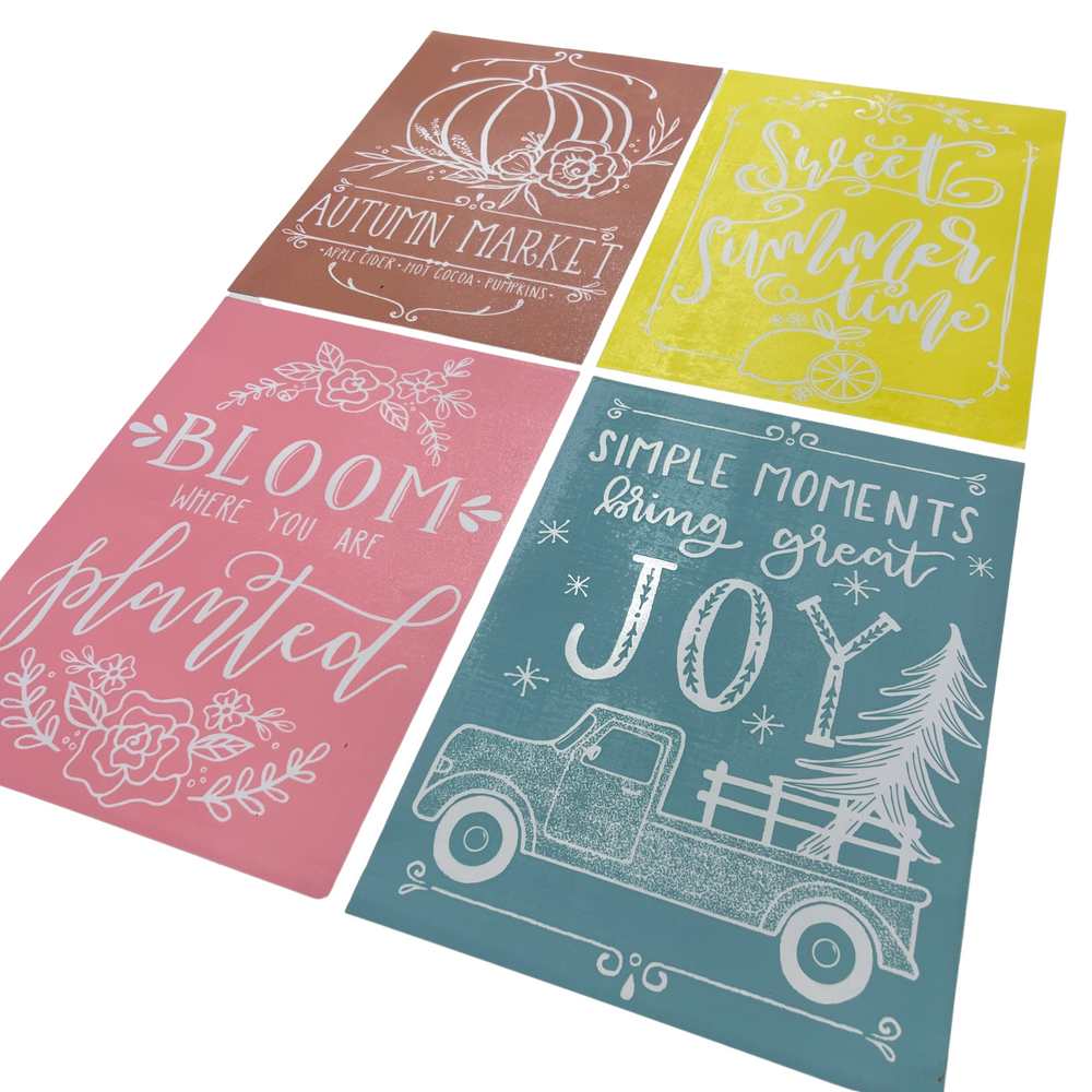 Set of 4 Seasonal Stencils | Bulk Buy Decor Reversible Hand Towel | Towel Collective | Cody, WY
