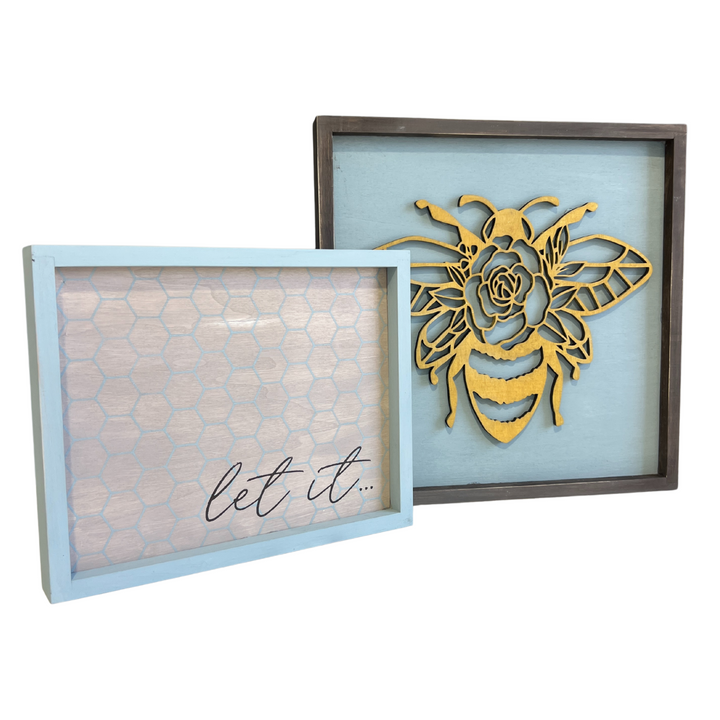 Let it Bee... | DIY Wood Signs with Wood Bee Decor Reversible Hand Towel | Towel Collective | Cody, WY
