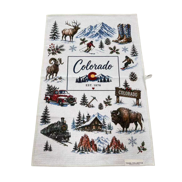 Colorado Winter | Waffle Weave Microfiber Towels Kitchen & Bath