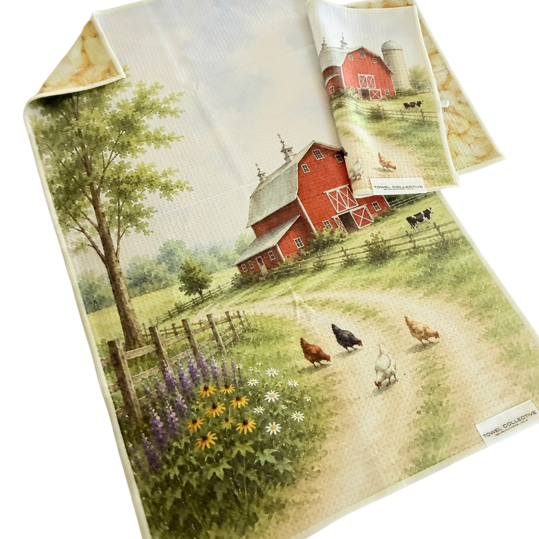 Fields of Plenty| Waffle Weave Microfiber Towels Kitchen & Bath