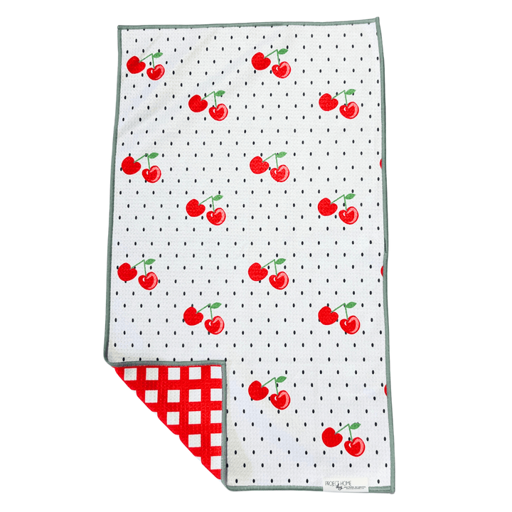 Cherry Pop | Waffle Weave Microfiber Towels Kitchen & Bath Hand Towels Reversible Hand Towel | Towel Collective | Cody, WY