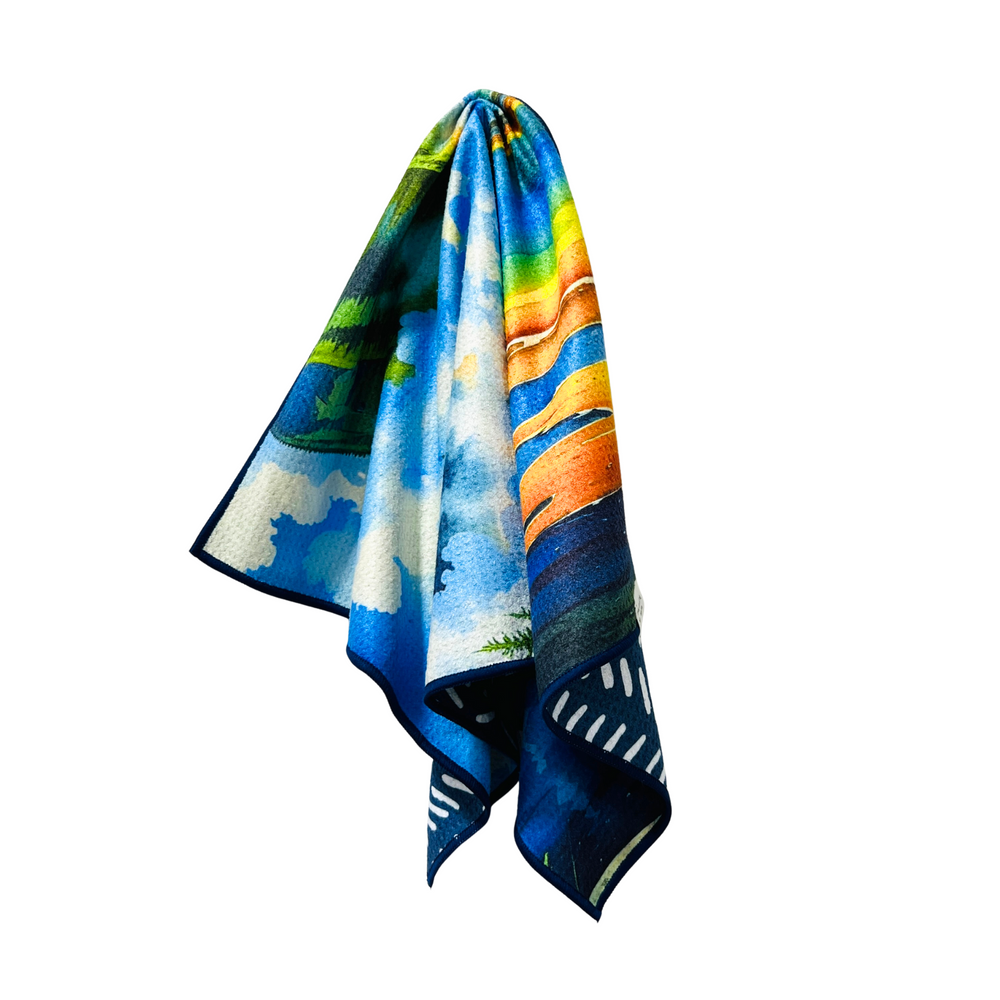 Grand Prismatic | Yellowstone Collection | Waffle Weave Microfiber Towels Kitchen & Bath Hand Towels Reversible Hand Towel | Towel Collective | Cody, WY