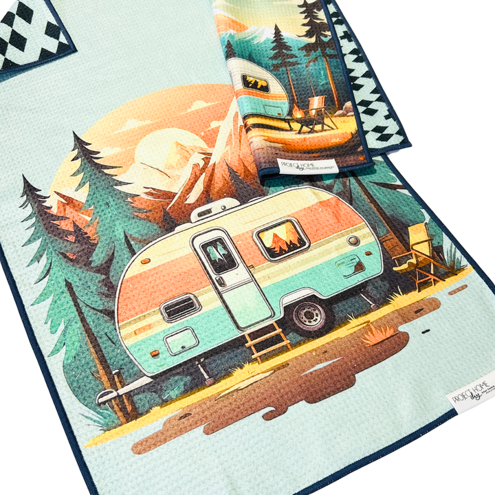 Wanderlust | Waffle Weave Microfiber Towels Kitchen & Bath Hand Towels Reversible Hand Towel | Towel Collective | Cody, WY