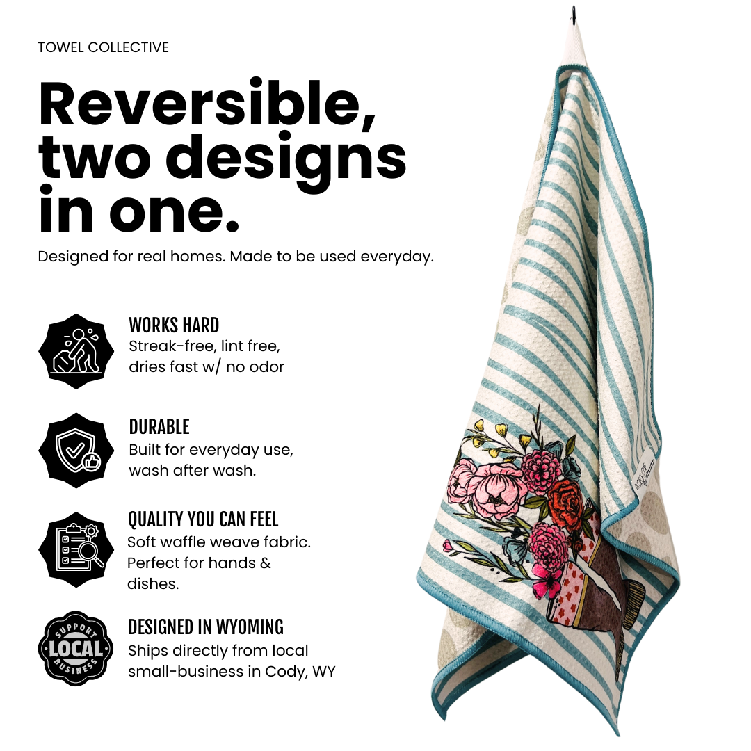 AK Life | Waffle Weave Microfiber Towels Kitchen & Bath Hand Towels Reversible Hand Towel | Towel Collective | Cody, WY