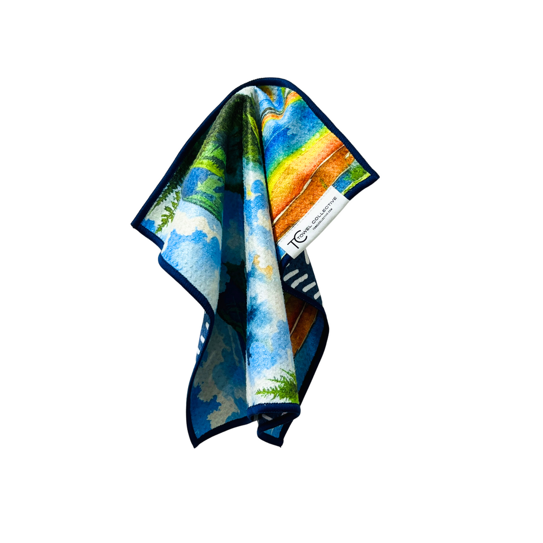 Grand Prismatic | Yellowstone Collection | Waffle Weave Microfiber Towels Kitchen & Bath Hand Towels Reversible Hand Towel | Towel Collective | Cody, WY