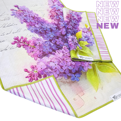 Lilac Lines | Waffle Weave Microfiber Towels Kitchen & Bath