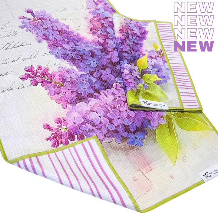 Lilac Lines | Waffle Weave Microfiber Towels Kitchen & Bath