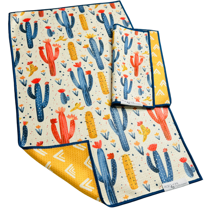 Cactus Sunshine | Waffle Weave Microfiber Towels Kitchen & Bath Hand Towels Reversible Hand Towel | Towel Collective | Cody, WY