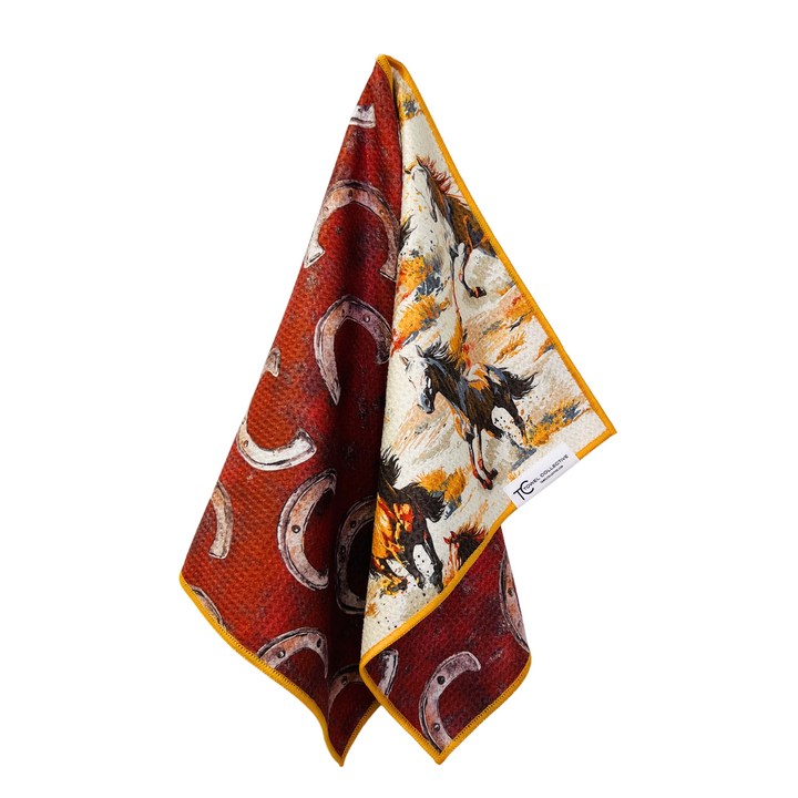 Horse Country | Waffle Weave Microfiber Towels Kitchen & Bath Hand Towels Reversible Hand Towel | Towel Collective | Cody, WY